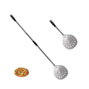 56 in Pizza Peel-9 in Round Perforated-Stainless Steel