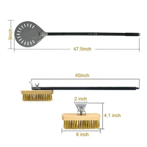 47.5 in Pizza Peel-Cleaning Brush-Kit-Aluminum