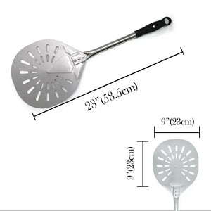 23 in Pizza Peel-9 in Round Perforated-Stainless Steel