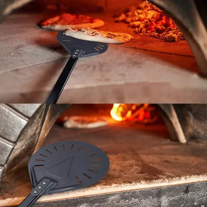 39.7 in Pizza Peel- 9 in Round Perforated-Aluminum