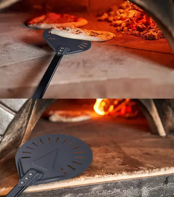 39.7 in Pizza Peel- 9 in Round Perforated-Aluminum