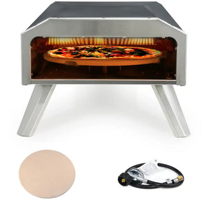 Stainless Steel Portable Gas Pizza Ovens-with Automatic Rotation System