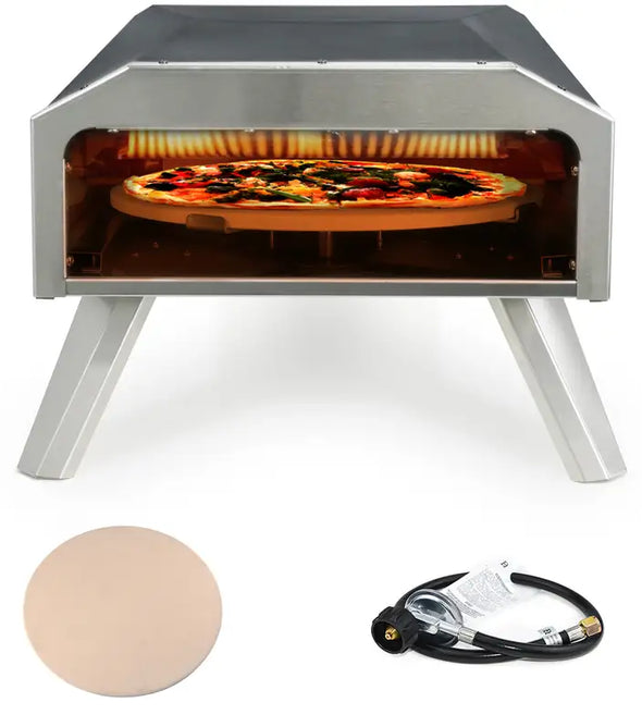 Stainless Steel Portable Gas Pizza Ovens-with Automatic Rotation System