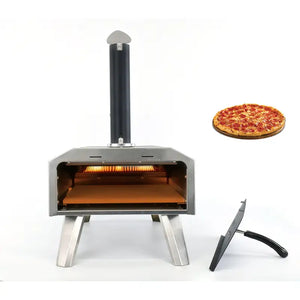 Stainless Steel Wood Pellet Pizza Oven-with 14 In Pizza Stone