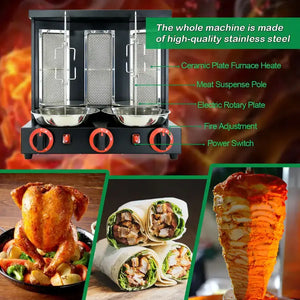 Black Kebab Machine-with 3 Burner-Propane