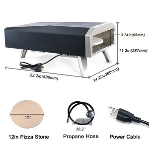 Stainless Steel Portable Gas Pizza Ovens-with Automatic Rotation System