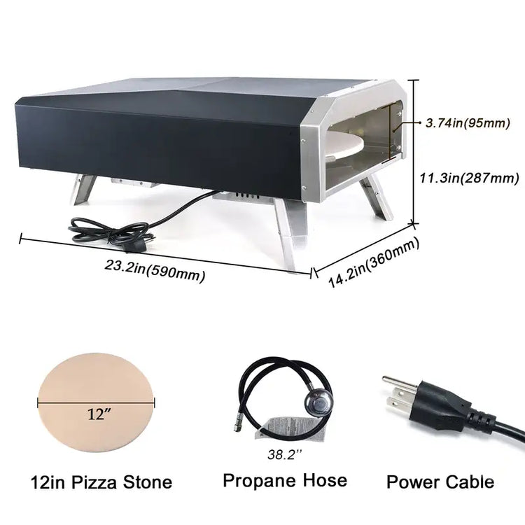 Stainless Steel Portable Gas Pizza Ovens-with Automatic Rotation System