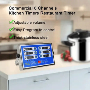 6 Channels Kitchen Timer-Blue horizontal