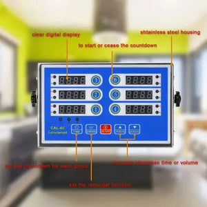 6 Channels Kitchen Timer-Blue horizontal