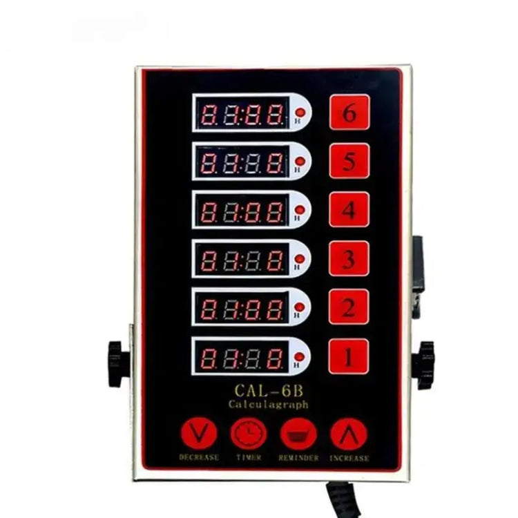 6 Channels Kitchen Timer-Red vertical