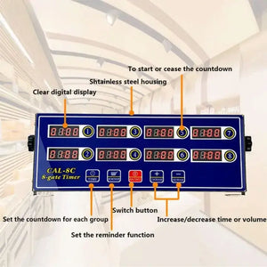 8 Channels Kitchen Timer-Blue horizontal