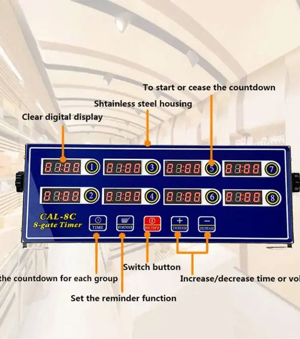 8 Channels Kitchen Timer-Blue horizontal