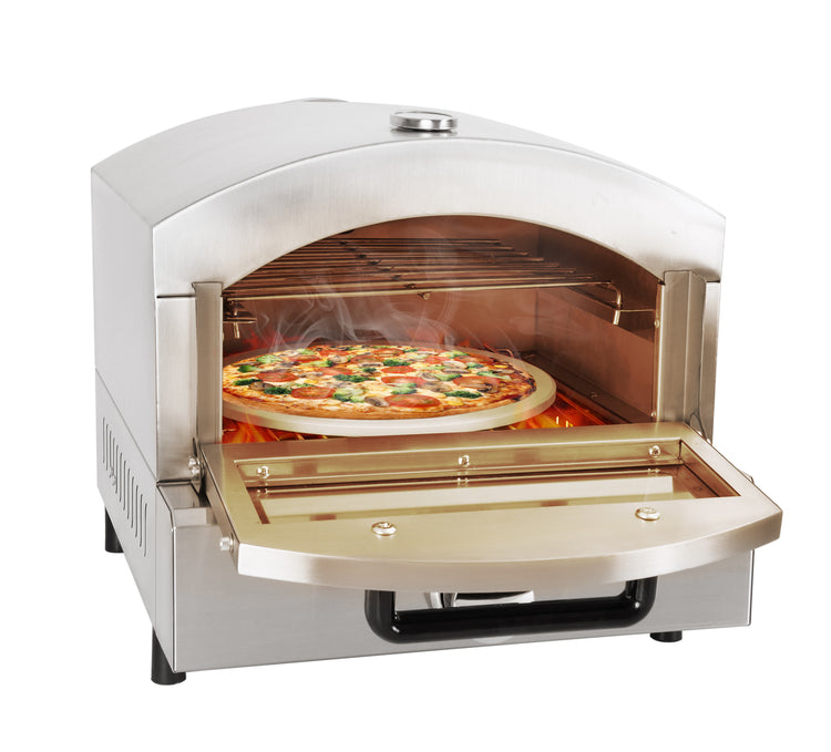 Gas Pizza Oven Stainless Steel Pizza Maker with 12 Inch Round Pizza Stone for Party and Outdoor Cooking-Li Bai Shop